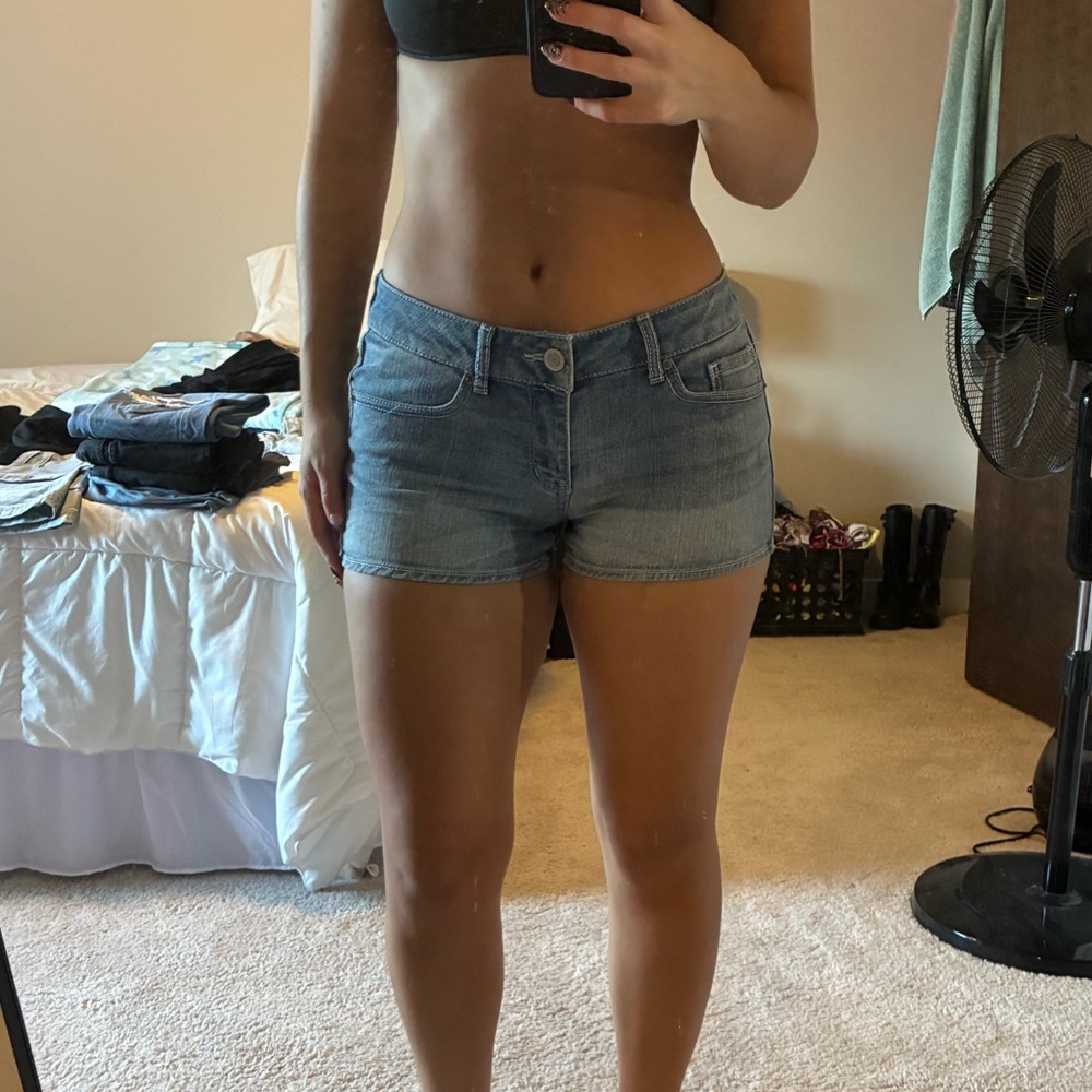 SO Light Blue Low Rise Jean Shorts